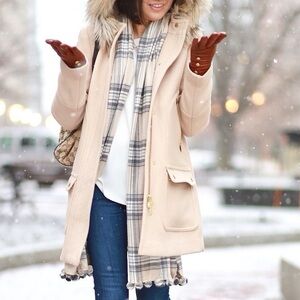 J.Crew Chateau Parka Italian Stadium Cloth Wool Coat B3901 Women’s Sz 00